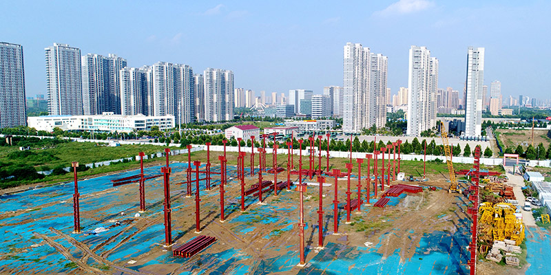 威廉希尔williamhill工业园钢结构厂房航拍图