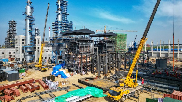 直击一线！！！威廉希尔williamhill针状焦余热锅炉项目建设周全提速